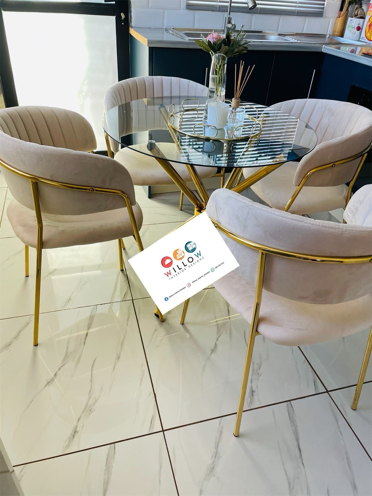 Aurora Luxe 4-Seater Dining Set