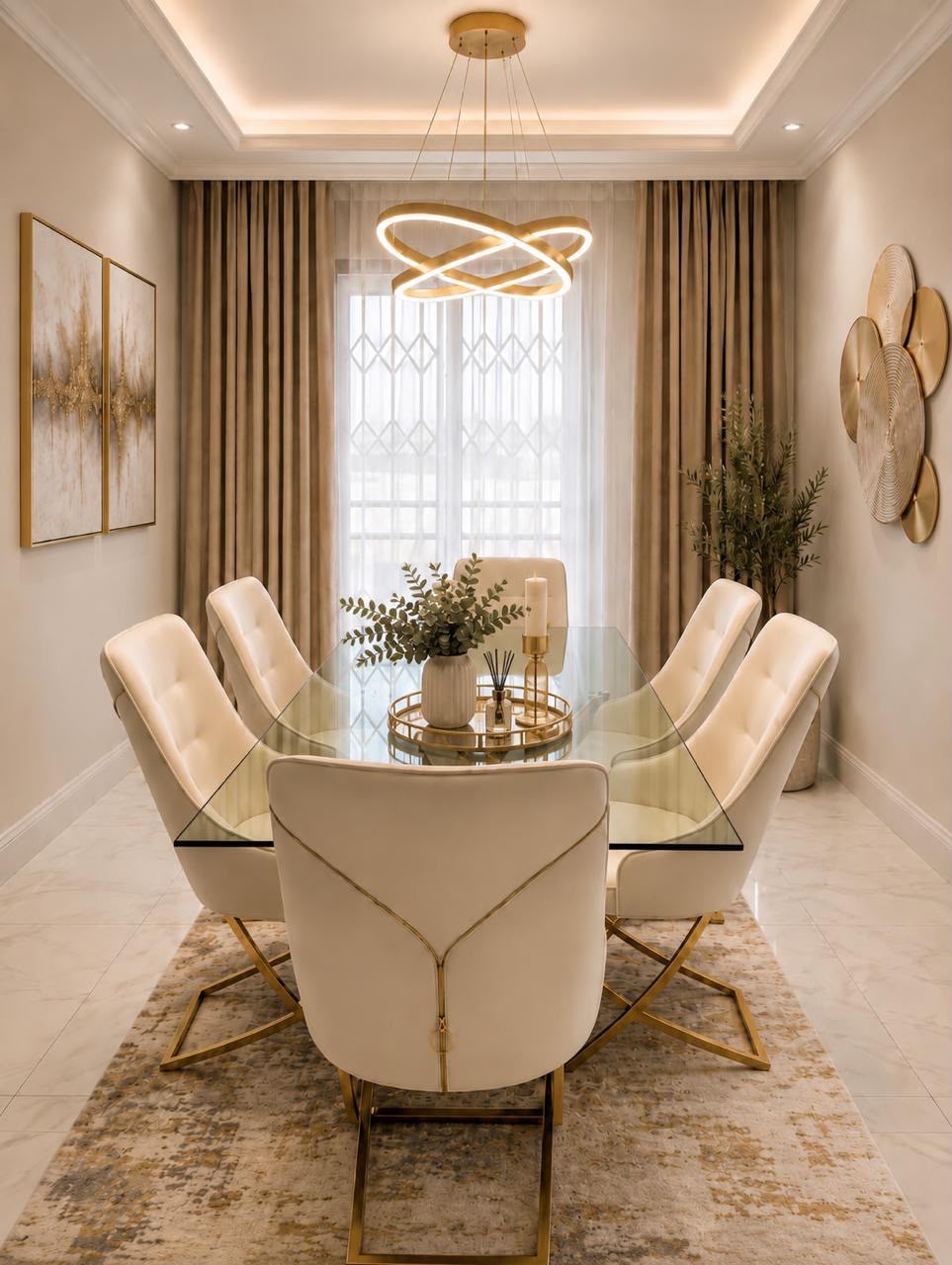 Aurora Luxe 6-Seater Dining Set