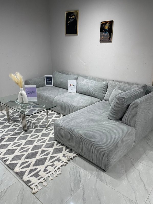 Corduroy L Shape Couch view 2