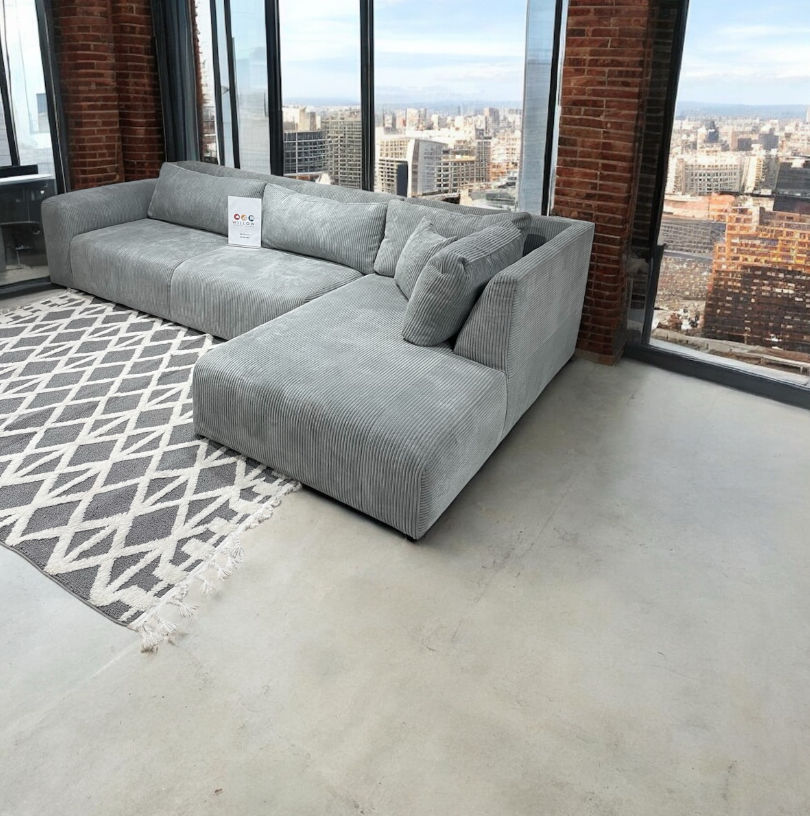 Corduroy L Shape Couch